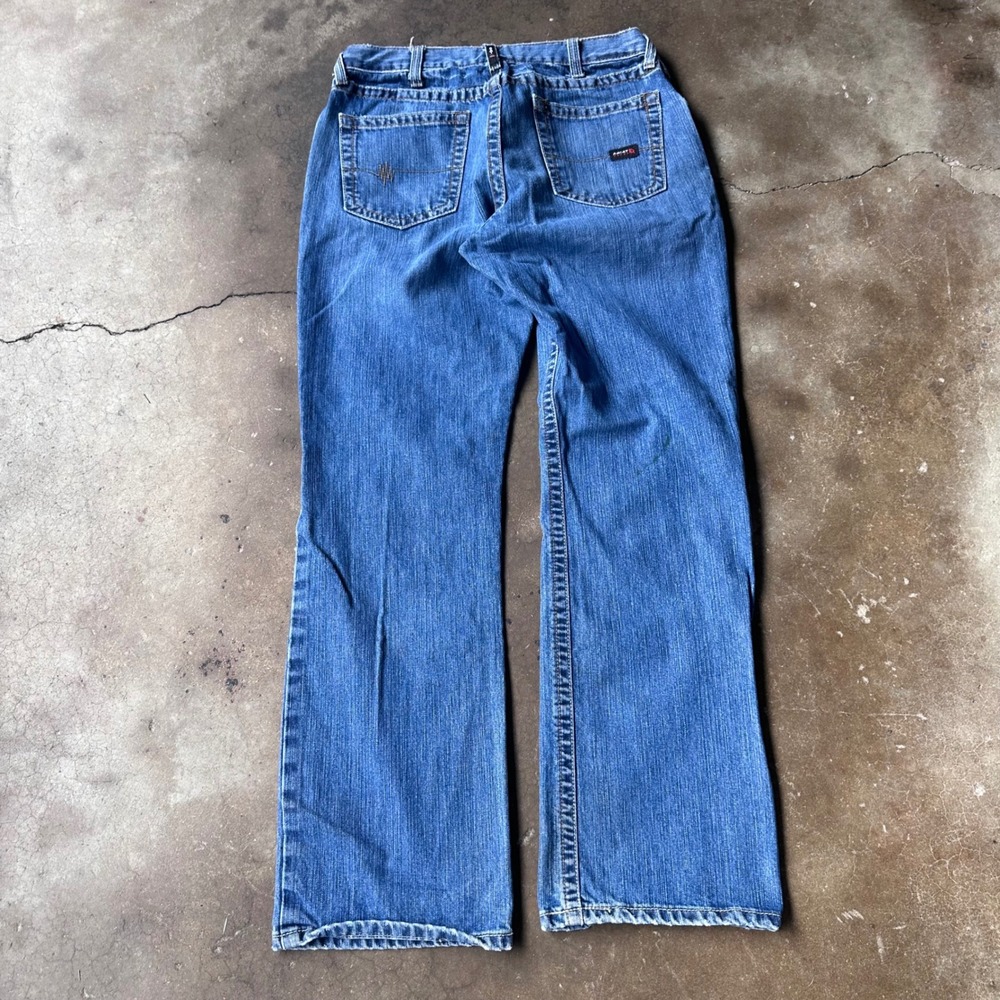 Ariat FR M4 Boot Cut Jeans Mens 34x34 Blue Good Flame Resistant Workwear CAT 2